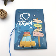 Passport Holder Cartoon Travel Abroad Pass Document Storage Bag