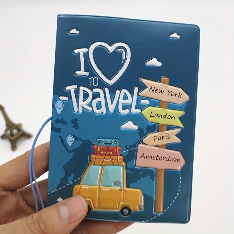 Passport Holder Cartoon Travel Abroad Pass Document Storage Bag