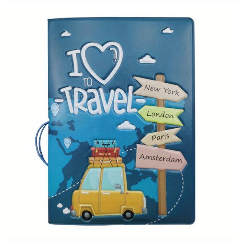 Passport Holder Cartoon Travel Abroad Pass Document Storage Bag