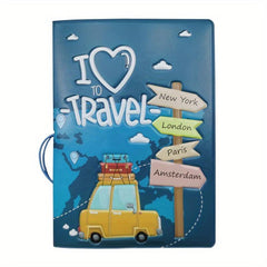 Passport Holder Cartoon Travel Abroad Pass Document Storage Bag