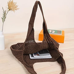 Solid Hollow Shoulder Bag Large Capacity Storage Tote Bag