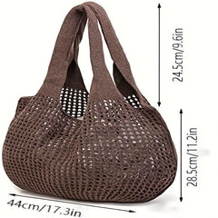 Solid Hollow Shoulder Bag Large Capacity Storage Tote Bag