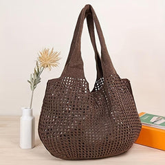Solid Hollow Shoulder Bag Large Capacity Storage Tote Bag