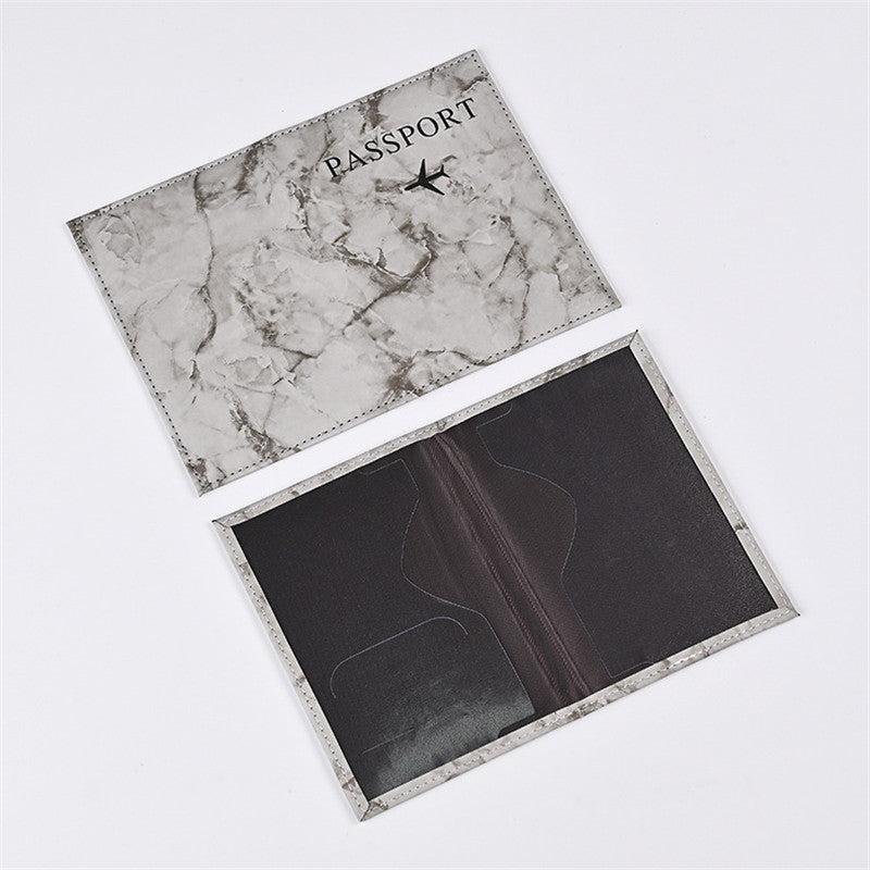 Marble Pattern PU Leather Travel Passport Holder