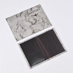 Marble Pattern PU Leather Travel Passport Holder