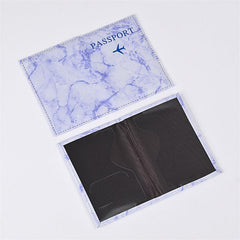 Marble Pattern PU Leather Travel Passport Holder