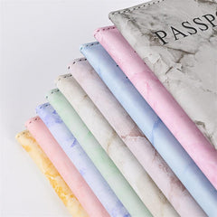 Marble Pattern PU Leather Travel Passport Holder