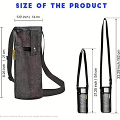 Mesh Water Bottle Holder with Adjustable Strap for Sports Gym Hiking