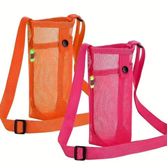 Mesh Water Bottle Holder with Adjustable Strap for Sports Gym Hiking