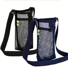 Mesh Water Bottle Holder with Adjustable Strap for Sports Gym Hiking
