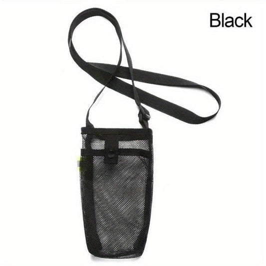 Mesh Water Bottle Holder with Adjustable Strap for Sports Gym Hiking