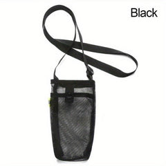 Mesh Water Bottle Holder with Adjustable Strap for Sports Gym Hiking