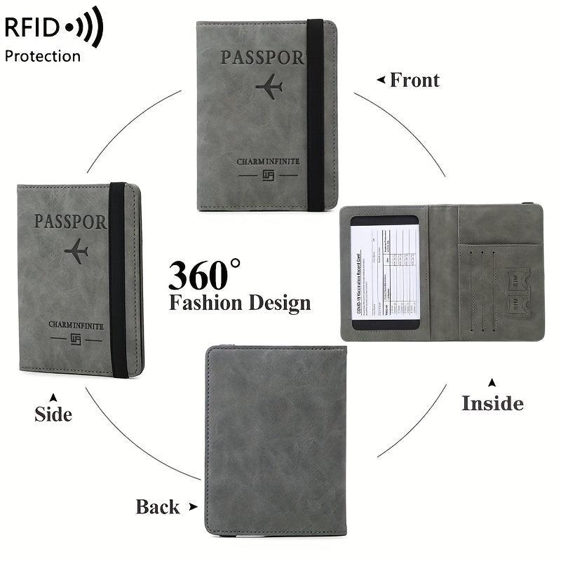 Passport & Vaccine Card Holder Combo Case with CDC Slot & RFID Blocking