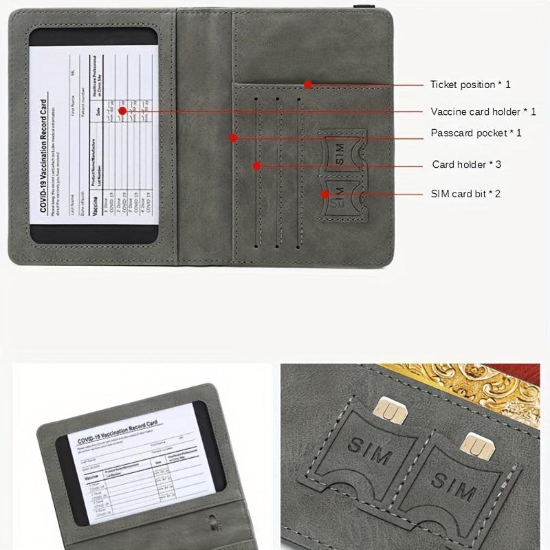 Passport & Vaccine Card Holder Combo Case with CDC Slot & RFID Blocking