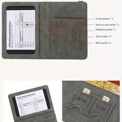Passport & Vaccine Card Holder Combo Case with CDC Slot & RFID Blocking