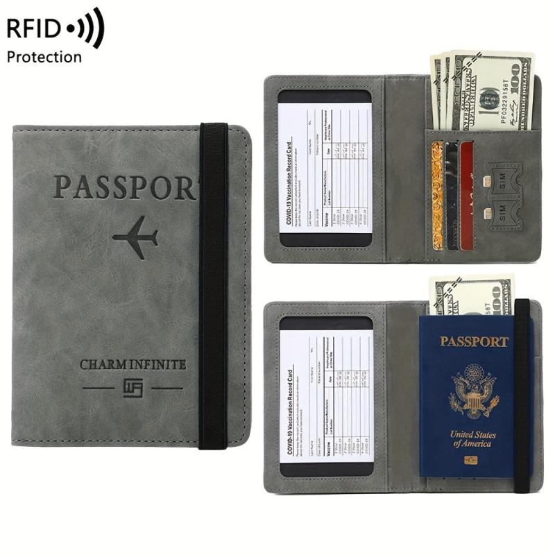 Passport & Vaccine Card Holder Combo Case with CDC Slot & RFID Blocking