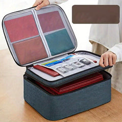 Double Layer Storage Bag With Password Lock Card Money Document Holder Safe Box