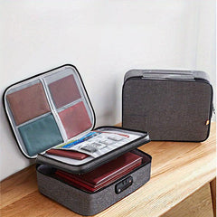 Double Layer Storage Bag With Password Lock Card Money Document Holder Safe Box