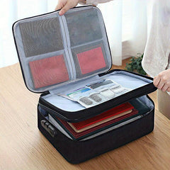 Double Layer Storage Bag With Password Lock Card Money Document Holder Safe Box