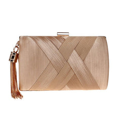 Satin Tassel Evening Bag Chain Handbag