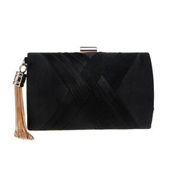 Satin Tassel Evening Bag Chain Handbag