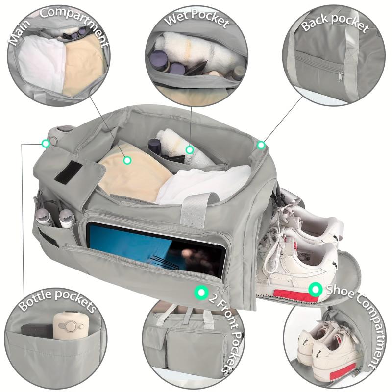 Large Capacity Duffle Bag with Shoe Warehouse, Wet Dry Separation