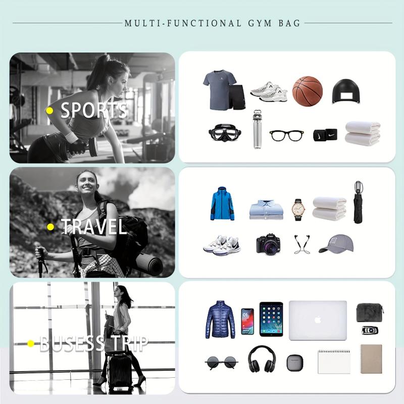 Large Capacity Duffle Bag with Shoe Warehouse, Wet Dry Separation