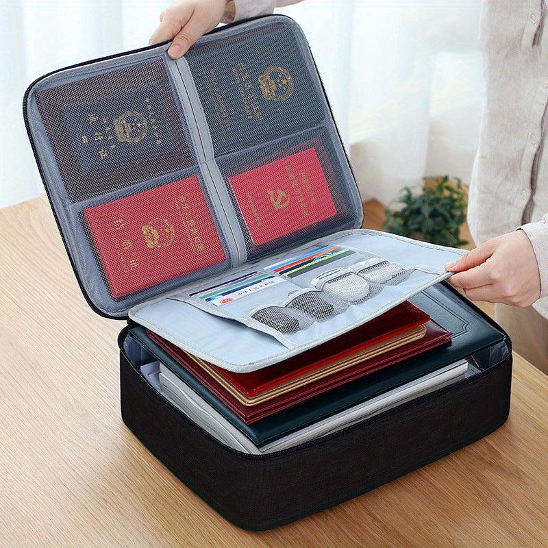 2-Layer Document Storage Bag Passport Card Organizer