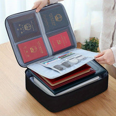 2-Layer Document Storage Bag Passport Card Organizer