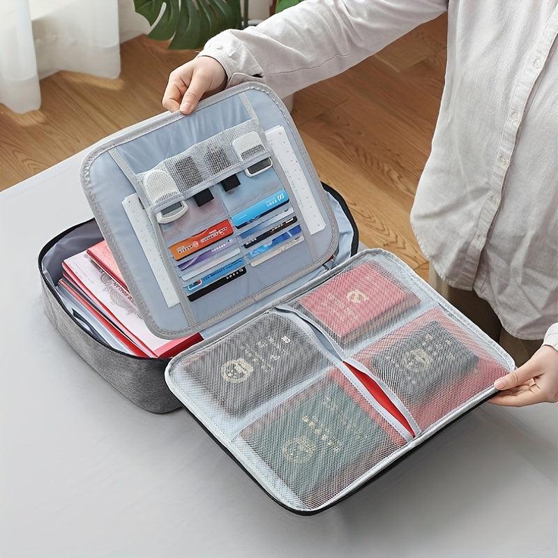 2-Layer Document Storage Bag Passport Card Organizer