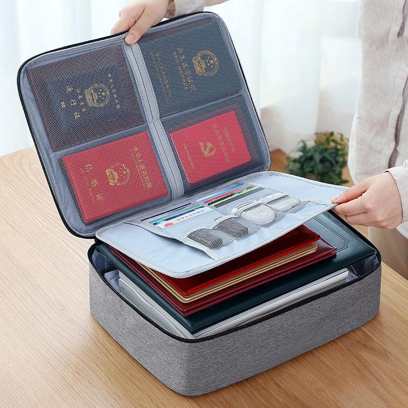 2-Layer Document Storage Bag Passport Card Organizer