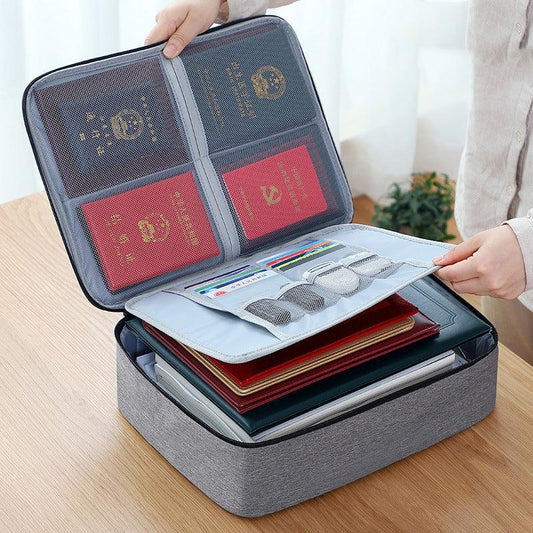 2-Layer Document Storage Bag Passport Card Organizer