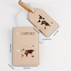 Map Pattern Passport Holder & Luggage Tag Set
