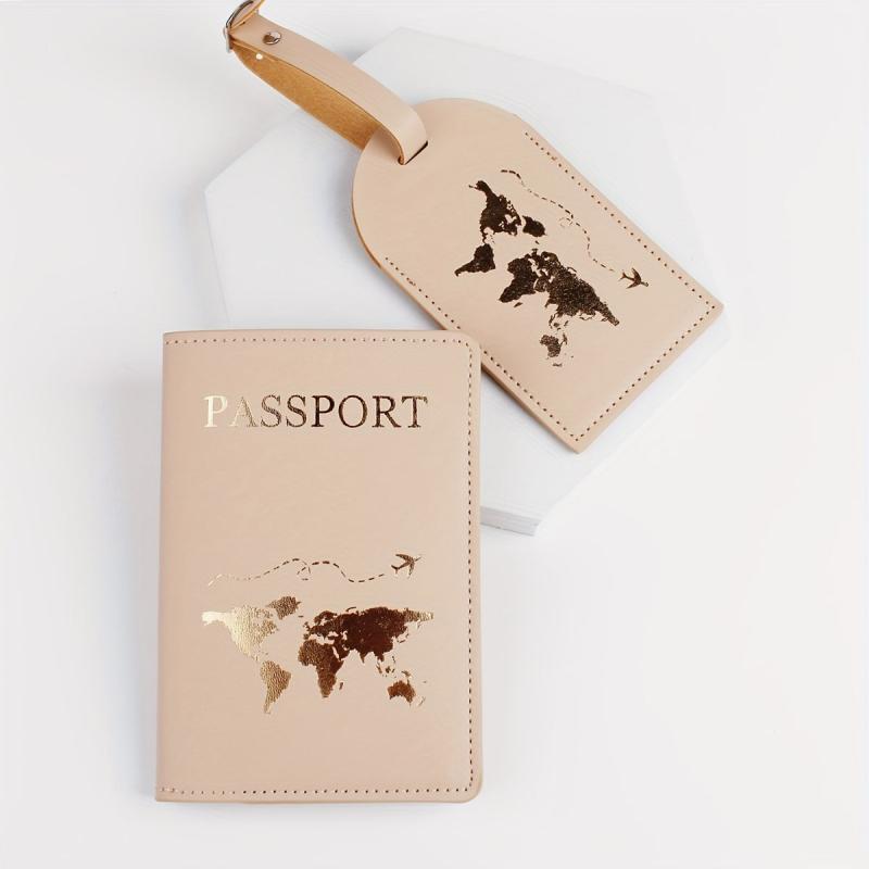 Map Pattern Passport Holder & Luggage Tag Set