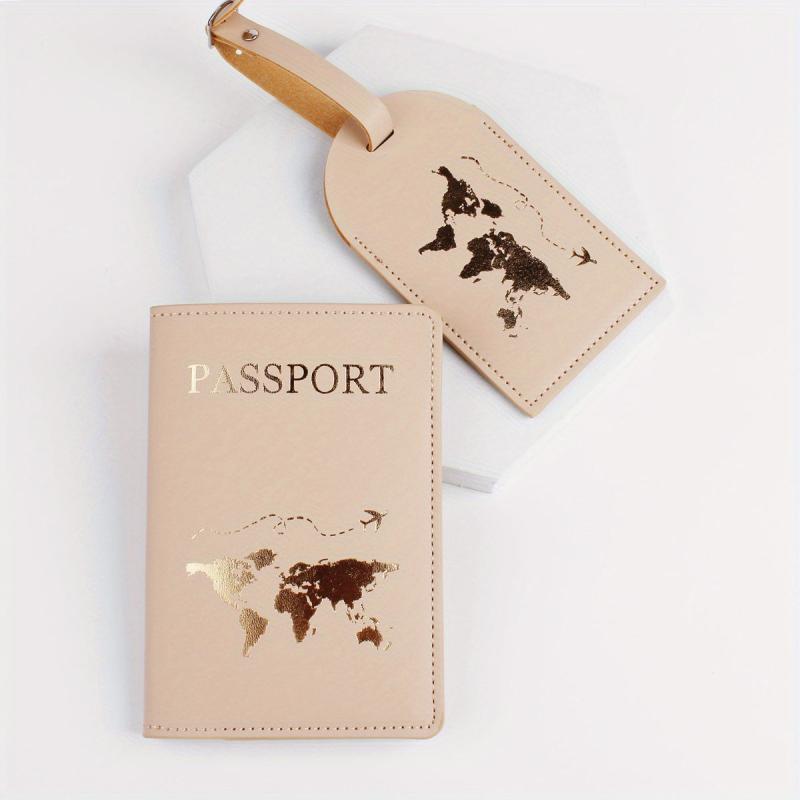 Map Pattern Passport Holder & Luggage Tag Set