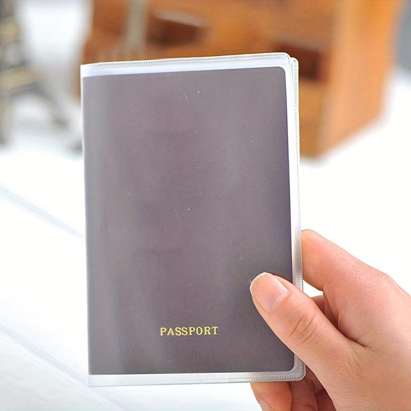 3pcs Thick Transparent Frosted Passport Holder Waterproof Dustproof