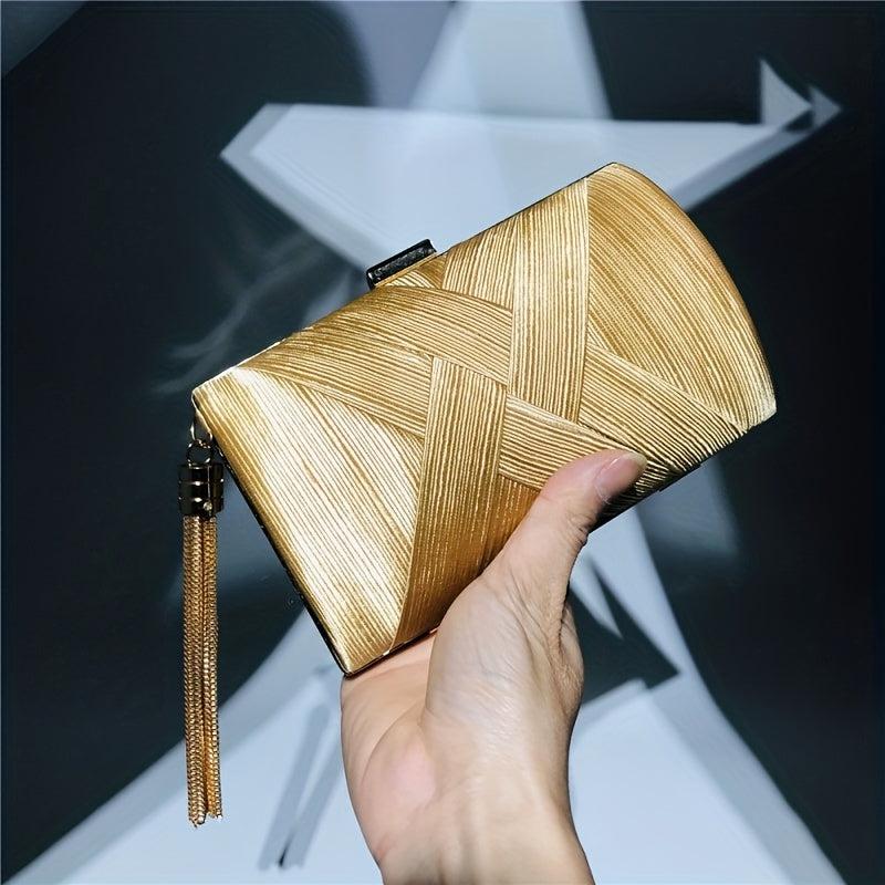 Tassel Decor Evening Clutch Bag Classic Silk Dinner Bag Women's Handbag & Purse
