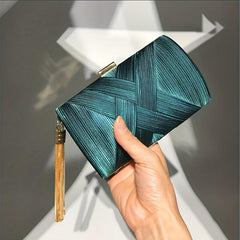 Tassel Decor Evening Clutch Bag Classic Silk Dinner Bag Women's Handbag & Purse