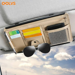 Car Sun Visor Organizer Sunglasses Holder PU Leather
