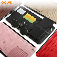 Car Sun Visor Organizer Sunglasses Holder PU Leather