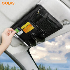 Car Sun Visor Organizer Sunglasses Holder PU Leather