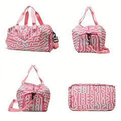Fashionable Letter Pattern Sports Shoulder Bag Large Capacity Travel Duffle Bag