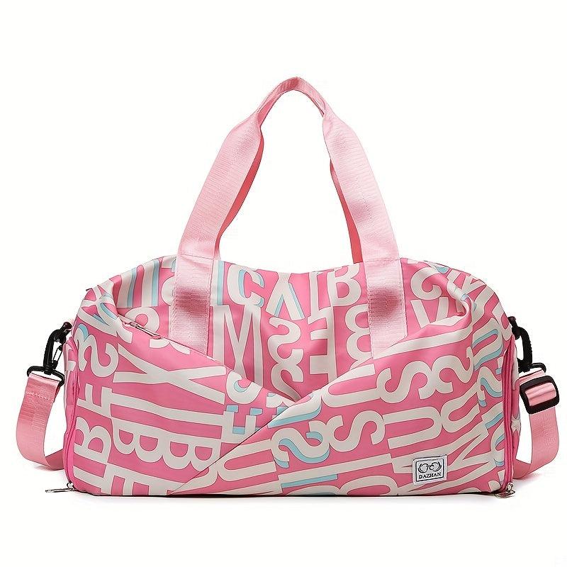 Fashionable Letter Pattern Sports Shoulder Bag Large Capacity Travel Duffle Bag