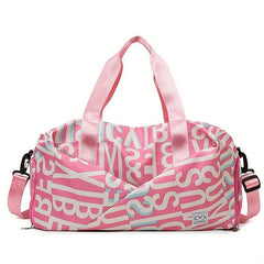 Fashionable Letter Pattern Sports Shoulder Bag Large Capacity Travel Duffle Bag