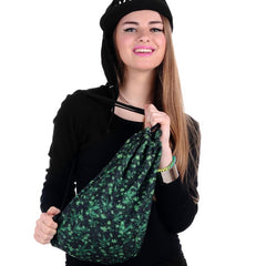 Leaves Print Drawstring Backpack Lightweight Versatile Sports Bag