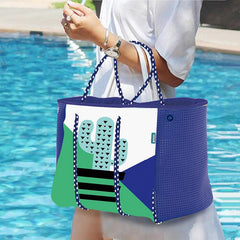Cactus Print Large Capacity Tote Bag - Beach Vacation Style