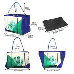 Cactus Print Large Capacity Tote Bag - Beach Vacation Style