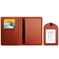 PU Leather Passport Cover & Luggage Tag Set