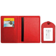PU Leather Passport Cover & Luggage Tag Set