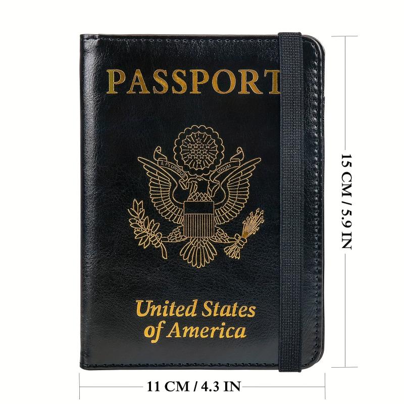 Business PU Leather Passport & Vaccine Card Holder